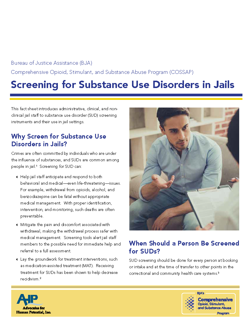 Screening for Substance Use Disorders in Jails